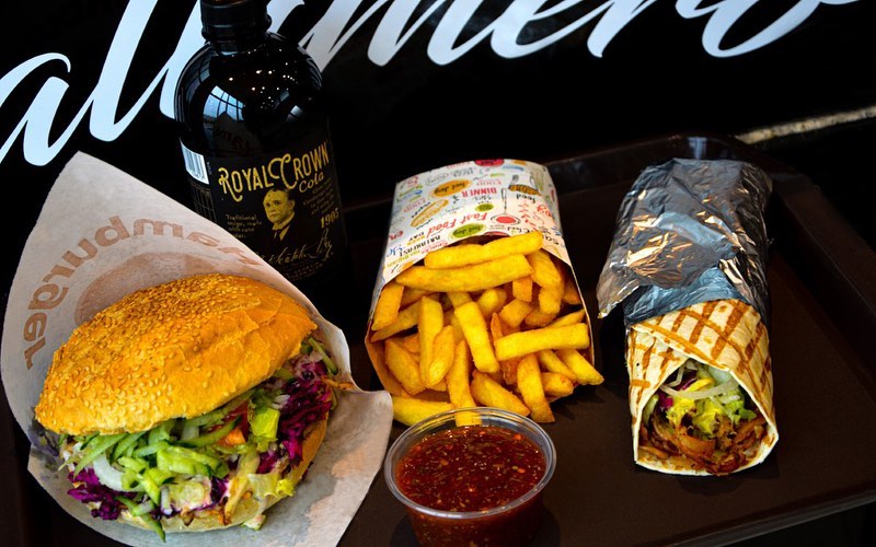 burger a hranolky